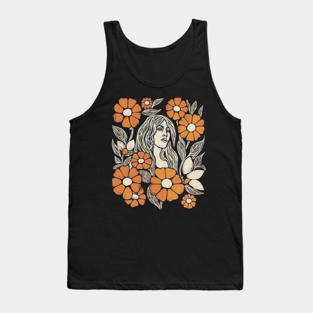 Boho Rock Chick Vintage Retro Tank Top by Lightmind Design